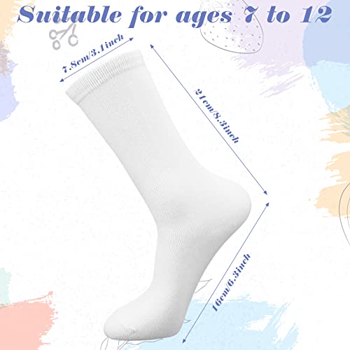 Newcotte 24 Pairs Girls White Knee High Socks School Uniform Seamless Long Cotton Socks Stockings Kids Lovely Dressy Soft Girls Stockings2