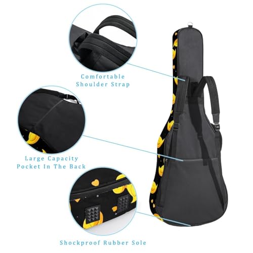 Housse guitare classique basse électrique imperméable jaune canard à poches
