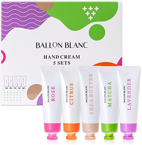 BALLONBLANC Scented Hyaluronic/Ceramide Hand Lotion Cream Set of 5 Infused With Honey Malcha, Rose Water, Sweet Citrus, Lilac & Shea Butter | 1.5 oz Tube