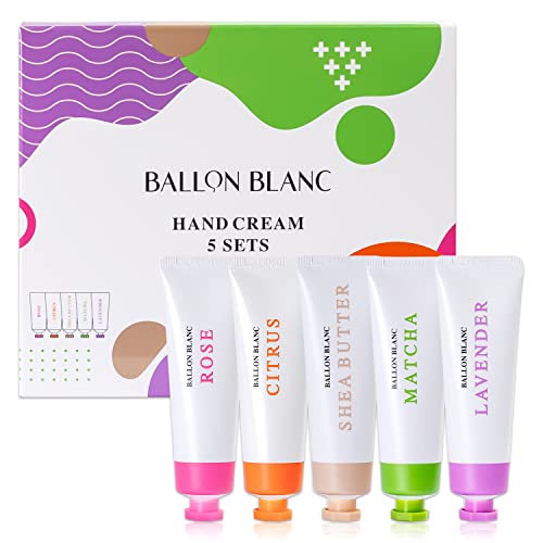 Ballonblanc Scented Hyaluronic/Ceramide Hand Lotion Cream Set Of 5 Infused With Honey Malcha, Rose Water, Sweet Citrus, Lilac & Shea Butter | 1.5 Oz Tube #TOP14