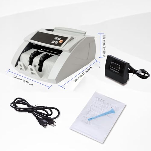 H-A16 Bill Counter Money Counter Machine – Batch Mode, Banknote Counter with LCD Display, UV/MG/IR Detection, Value Count/Add+Single Value Mode, 1100 Pcs/Mins, USD Only