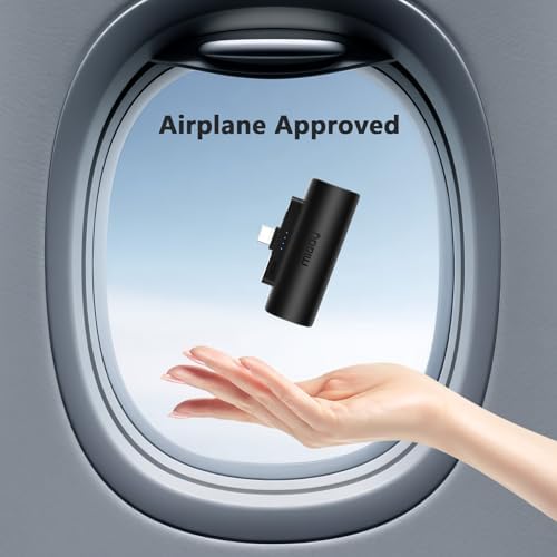 Miady 2-Pack Mini Portable Charger Built-in USB C Connector Small PowerBank - 5