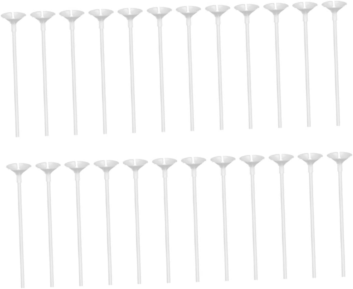 100pcs White Plastic Balloon Stick Holder Accessory for Weddings