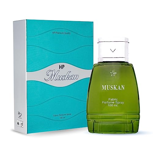Image of HP Muskan Fabric Perfume Spray, 100 ml, Unisex, Aromatic Fougere Fragrance, Glass Bottle