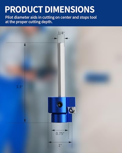Image of DAYDOOR 3 /4'' PVC Pipe Reamer, 3 /4-Inch PVC Fitting Saver | 4-Sided Carbide Blade Hub Saver, Socket Saver Plumbing Tool for Sch.40 PVC, CPVC, ABS, Fit Standard 1 /2 inch Drills