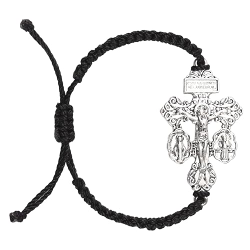 Pardon Crucifix Religious Bracelet for Women Men,St Benedict Bracelet,Milagrosa Medal Bracelets,La Cruz Del Perdon Catolica,Crucifijo Del Perdon,Crucifijos Catolicos,Medalla De San Benito Bracelets