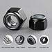 BNUOK 50Pcs M6-1 Lock Nuts, Nylon Insert Locknuts 304 Stainless Steel A2-70 Black Zinc Plated Self-Locking Nuts, Coarse Thread Hex Nylock Nut