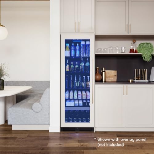 Image of Zephyr 24 Inch Panel-Ready Wine Fridge & Beverage Refrigerator Single Zone Full Size - Tall Wine Cooler Cellars Large Bar Drink Freestanding w /Glass Door - 266x12oz cans & 14x750 ml bottles