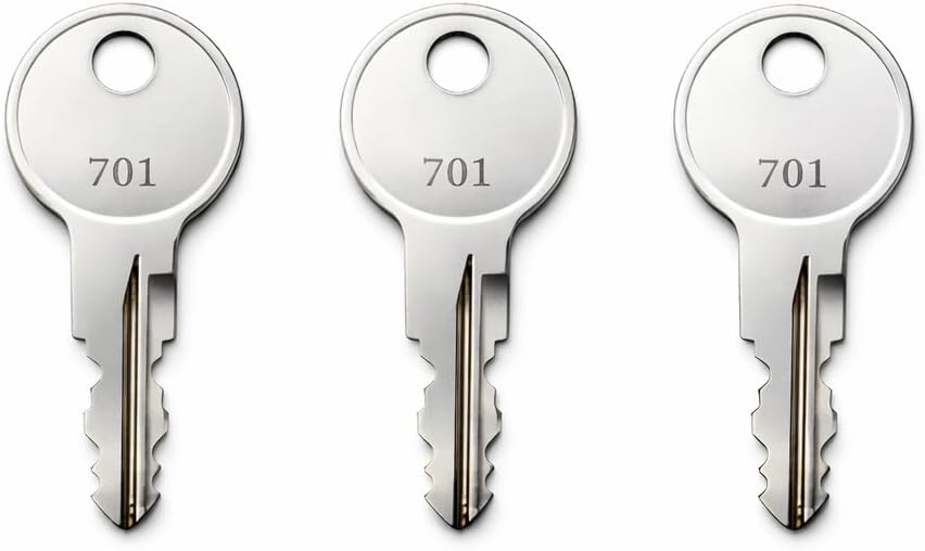 3-Pack RV714 Pre-Cut RV Trailer Keys Compatible with Bauer 700 Series, Key Codes RV701-RV760, for Campers, Motorhomes, and Travel Trailers
