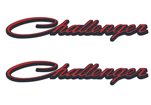 Aimoll 2PCS Challenger Nameplate Emblems, 3D Badges Decal embelms (Black Red)