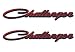 Aimoll 2PCS Chrome Challenger Nameplate Emblems, 3D Badges Decal embelms for Dodge (Black Red)