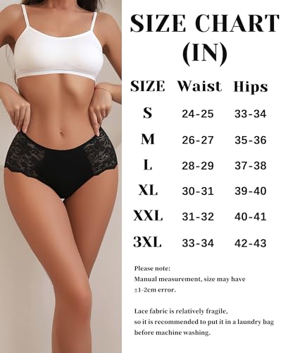Sth Big Culotte Taille Haute Femme Coton Dentelle Slip Confort Lot de 5 – vue 6