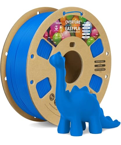 OVERTURE Easy PLA 1.75mm 3D Printer Filament, 1kg PLA Cardboard Spool (2.2lbs), Dimensional Accuracy +/- 0.02mm, Fit Most FDM Printer (Easy Digital Blue)