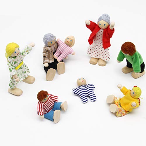 Wagoog 8 Puppenhaus Puppenfamilie Set für Kinder Puppenhaus Zubehör Geschenk – Bild 4