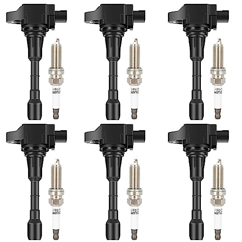 ECCPP 6 ignition coils with 6 iridium Spark Plugs UF550+1406 for NISSAN for INFINITI for MAXIMA...