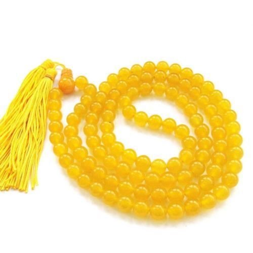 Raviour Lifestyle 108 Beads Agate Hakik Mala for Brihaspati Ma Baglamukhi Japa Mantras (Yellow)-image-34