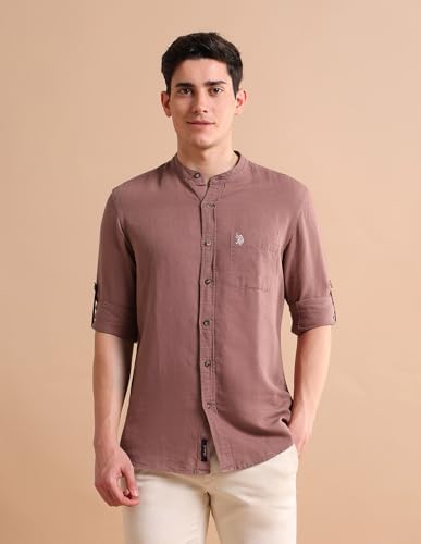 Image of U.S. POLO ASSN. Regular Fit Shirt for Men - 100% Cotton, Breathable & Comfortable, Full Sleeves Casual Shirt for Men