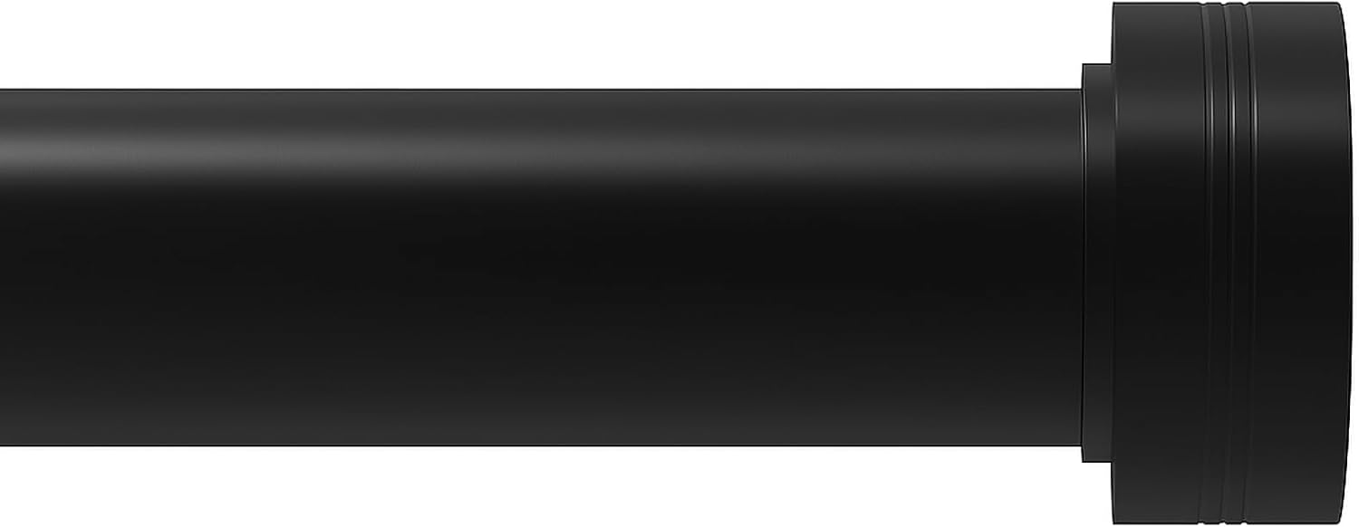 Black Curtain Rods for Windows 18-144 Inch,Adjustable Length 1 Inch Diameter Heavy Duty Curtain Rod for Bedroom/Kitchen/Dorm/Apartment/Door