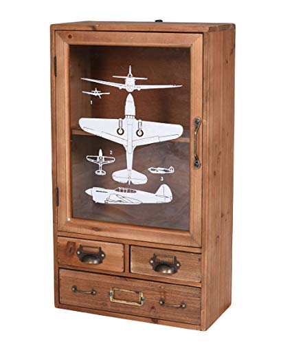 Armario de pared 'Villa LOLA' – Armario de baño vintage | puerta de cristal y 3 cajones | vitrina de pared retro de madera Palazzo exclusivo