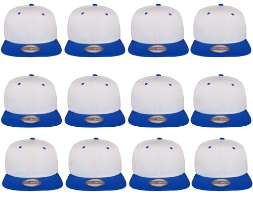 Image of Gelante Plain Blank Flat Brim Adjustable Snapback Baseball Caps Wholesale LOT 12 Pack