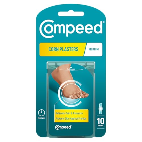 Compeed Corn Medium Size Plasters 10 Hydrocolloid Plasters Foot Care Fast Natural Corn Removal Pain and Pressure Relief