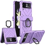 Flokinice Compatible for Samsung Galaxy Z Flip 4 Case, Military Grade Protection Shockproof Rugged P
