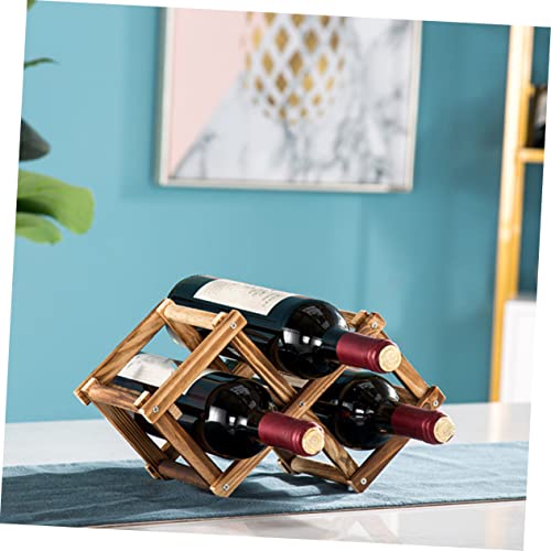 Soporte para botellas estilo plegable color marrón miniatura 4