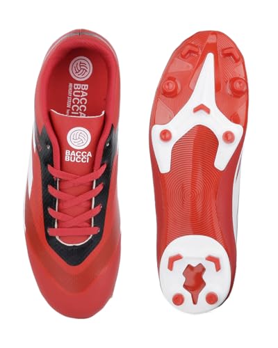 Image of Bacca Bucci Mens inchStrike X inch Firm Ground Football Shoes|Lightweight Soccer Cleats with High-Traction Studs
