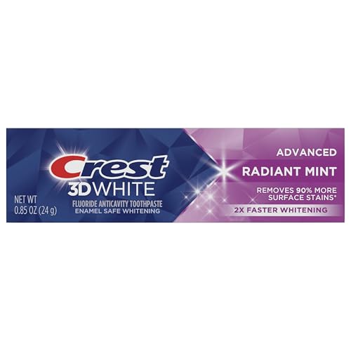 Crest 3D-Weiß Vivid Fluoride Anticavity Zahnpasta, Radiant Mint 0,85 Unzen (Packung mit 5)