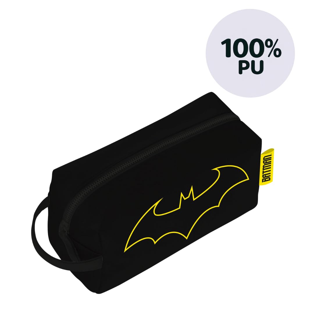 ARDITEX, Batman Beauty Case Impermeabile, Borsa da Toilette per Uomo e Bambino, Astuccio 100% PU, Ideale per organizzare Prodotti per l’Igiene o i tuoi piccoli Oggetti, 3 x 22 x 8 cm
