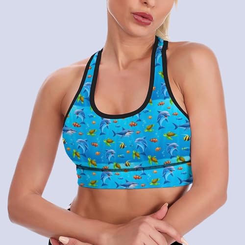 Image of Womens Comfortable Sports Bra Workout Tank Tops Racerback Fitness Gym Bra for Yoga Running
