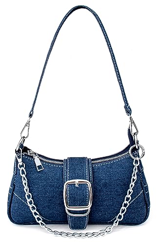 Denim Hobo Purse for Women Black Crossbody Bag Y2K Evening