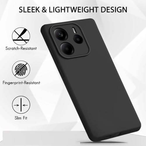 Image of Designerz hub Redmi Note 14 SE 5G Back Cover | Soft Silicone Slim Back Case Cover for Redmi Note 14 SE 5G- Black