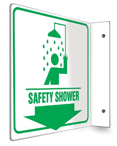 Panneau de projection 90D Safety Shower antichoc avec flèche directionnelle