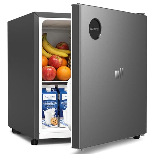 Image of Upstreman 1.5 Cu.Ft All-Refrigerator Mini Fridge, Single Door Small Refrigerator, Dorm Fridge with 7 Adjustable Thermostat, Compact Refrigerator for Dorm, Office or Small Spaces, Gray-CR16