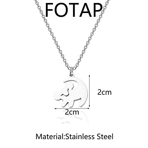 FOTAP Lion Necklace Girl Pendant Necklace Valentine's Jewelry2
