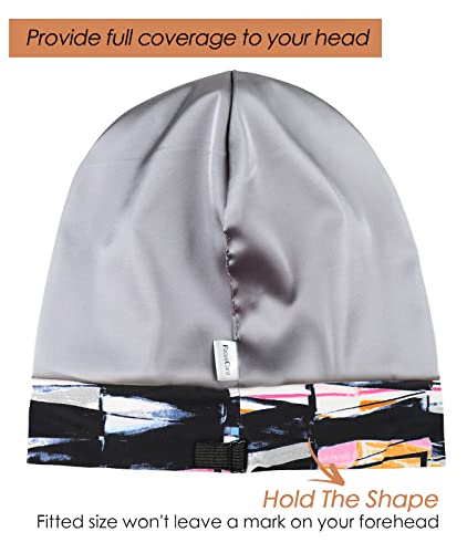 Image of Satin Lined Sleep Slouchy Cap Curly Girl Slap Headwear Gifts For Frizzy Hair Women
