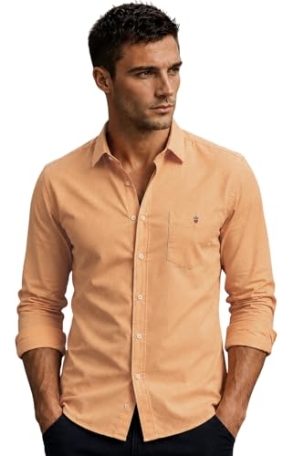 Image of Louis Philippe Men's Cotton Slim Fit Textured Fabric Soft Handfeel Full Sleeve Casual Shirt