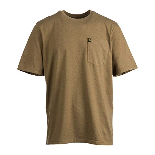 Browning Buckmark Men's Short Sleeve Pocket T Shirt, XX-Large, Heather Military Green
