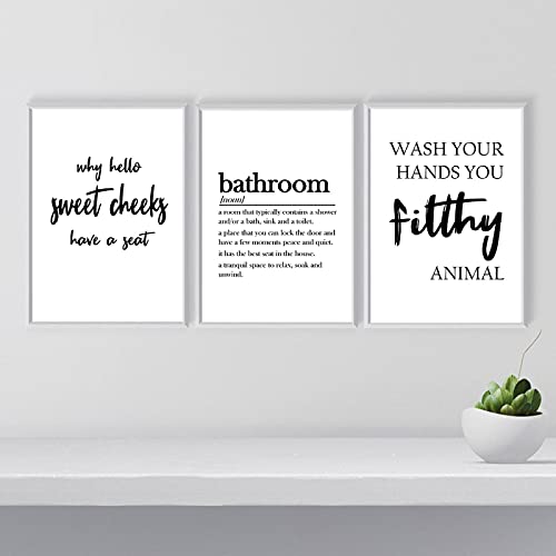 Impression Laver Vos Mains affiche drôle pour en finir avec les murs tristes de la salle de bain