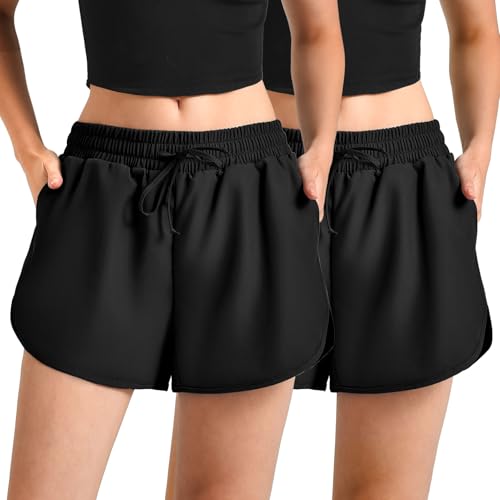 Leafigure Women's 2-Pack Running Shorts w/ Pockets - $7.14–$8.24 w/ Code + 45% Off Code ORIGINAL - image 1