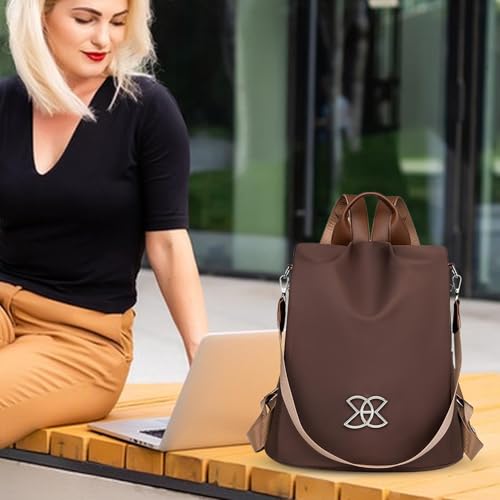 Generic Anti-Theft Leisure Backpack, Brown, 33x28x16cm, Classic, Female, Daypack, Soft Shell, Nylon3