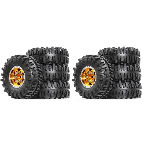 Llantas de goma 55 mm de metal bloqueo de cuentas repuestos coche teledirigido FCX24M 1/24