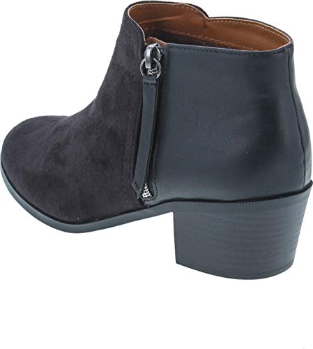 Image of Soda Women's Mug Round Toe Faux Suede Stacked Heel Western Ankle Bootie