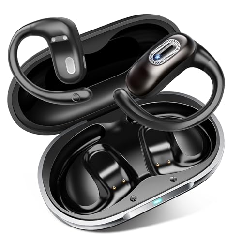Image of Open Ear Ear buds, Bluetooth 5.4 Wireless Earbuds, 50H, Air Conduction Headphones, HD Stereo Bass Over Ear Earphones with Earhooks, Ultra-Comfort Secure Fit, IPX7 Waterproof Headset for Working Sports