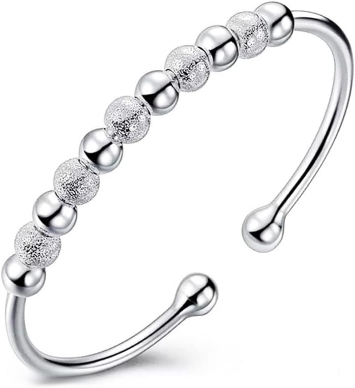 Sterling Silver Bracelets For Women 925 Sterling Silver Beads Bangle Bracelet Transfer Lucky Cuff Bracelet Adjustable Fashion Women Jewelry