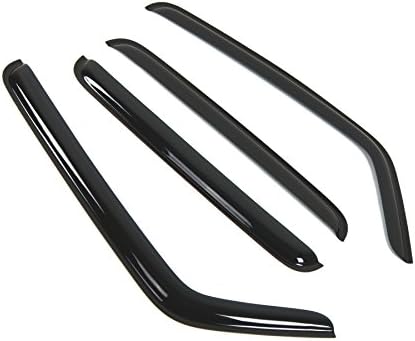 Tuningpros WD2-245 Dark Smoke 4 Pcs Set Window Visor (Outside Mount) Deflector Rain Guard Compatible with 2006-2010 Hummer H3 H3T