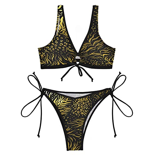 Bikini 2 pièces léopard avec imprimé jaguar Leopard 050 ultra extensible