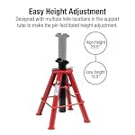 Sunex 1310 10-Ton Medium Height Pin Type Jack Stands, Pair, Red - Image 4