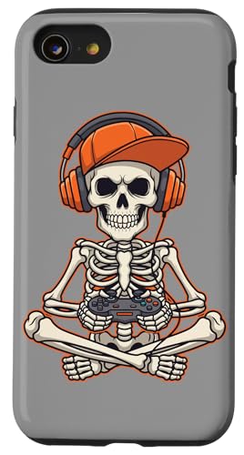 Halloween Skeleton Gamer Video Gaming Boys Men Kids Carcasa para iPhone SE (2020) / 7/8